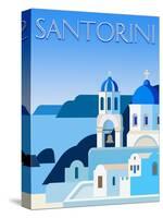 Destination Santorini-The Trainyard Cooperative-Stretched Canvas