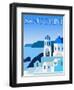 Destination Santorini-The Trainyard Cooperative-Framed Giclee Print