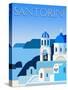 Destination Santorini-The Trainyard Cooperative-Stretched Canvas