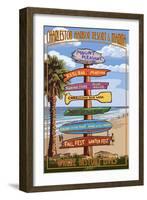 Destination Sign - Charleston Harbor Resort-Lantern Press-Framed Art Print