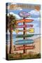Destination Sign - Charleston Harbor Resort-Lantern Press-Stretched Canvas