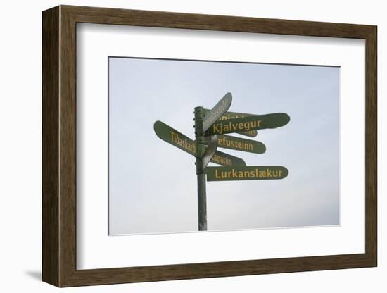 Destination Signs, Ingjaldsholl, Snaefellsnes, West Iceland-Julia Wellner-Framed Photographic Print