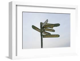 Destination Signs, Ingjaldsholl, Snaefellsnes, West Iceland-Julia Wellner-Framed Photographic Print