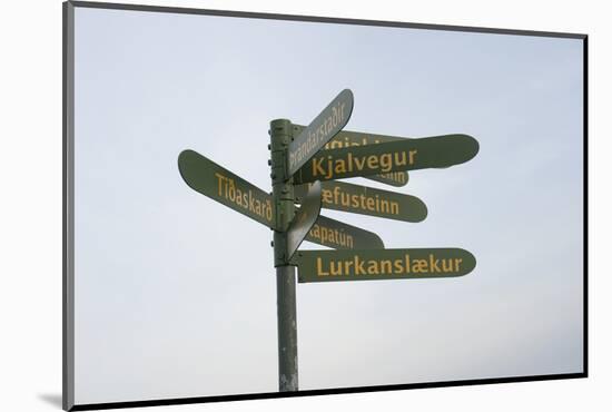 Destination Signs, Ingjaldsholl, Snaefellsnes, West Iceland-Julia Wellner-Mounted Photographic Print