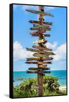 Destination Signs - Key West - Florida-Philippe Hugonnard-Framed Stretched Canvas