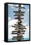 Destination Signs - Key West - Florida-Philippe Hugonnard-Framed Stretched Canvas