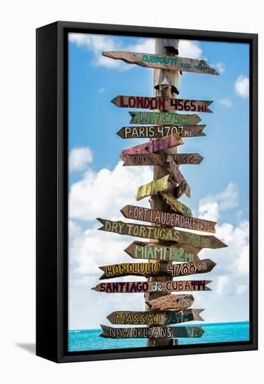 Destination Signs - Key West - Florida-Philippe Hugonnard-Framed Stretched Canvas