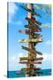 Destination Signs - Key West - Florida-Philippe Hugonnard-Stretched Canvas