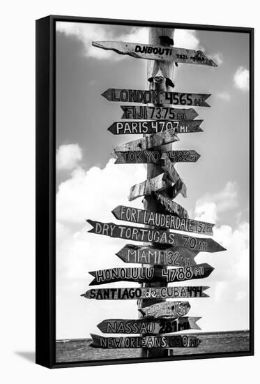 Destination Signs - Key West - Florida-Philippe Hugonnard-Framed Stretched Canvas