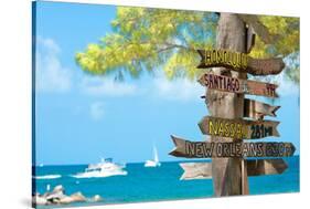 Destination Signs - Key West - Florida-Philippe Hugonnard-Stretched Canvas