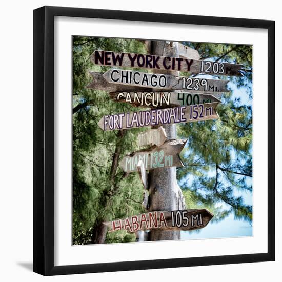 Destination Signs - Key West - Florida-Philippe Hugonnard-Framed Photographic Print