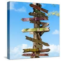 Destination Signs - Key West - Florida-Philippe Hugonnard-Stretched Canvas