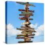 Destination Signs - Key West - Florida-Philippe Hugonnard-Stretched Canvas