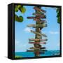 Destination Signs - Key West - Florida-Philippe Hugonnard-Framed Stretched Canvas