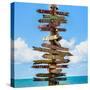 Destination Signs - Key West - Florida-Philippe Hugonnard-Stretched Canvas