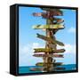 Destination Signs - Key West - Florida-Philippe Hugonnard-Framed Stretched Canvas