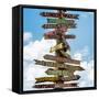 Destination Signs - Key West - Florida-Philippe Hugonnard-Framed Stretched Canvas