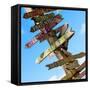 Destination Signs - Key West - Florida-Philippe Hugonnard-Framed Stretched Canvas