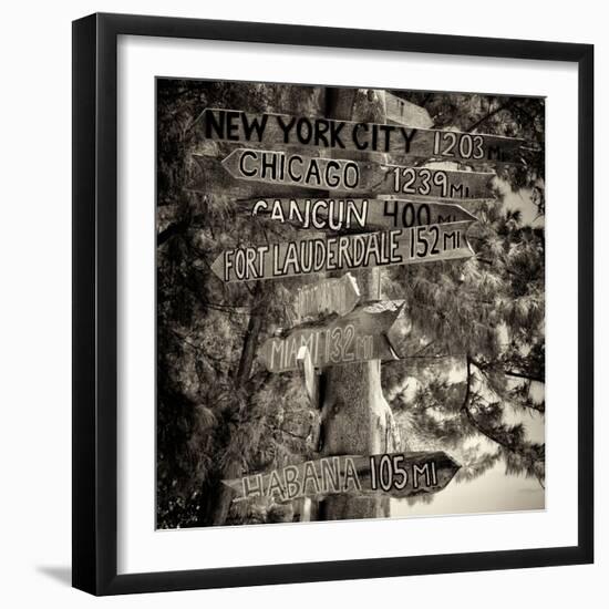 Destination Signs - Key West - Florida-Philippe Hugonnard-Framed Photographic Print