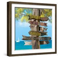 Destination Signs - Key West - Florida-Philippe Hugonnard-Framed Photographic Print