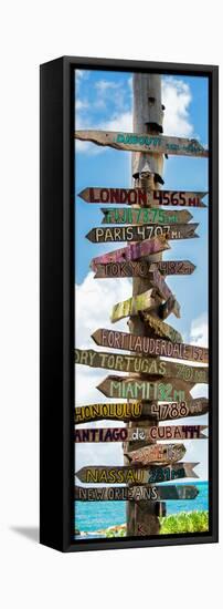 Destination Signs - Key West - Florida-Philippe Hugonnard-Framed Stretched Canvas