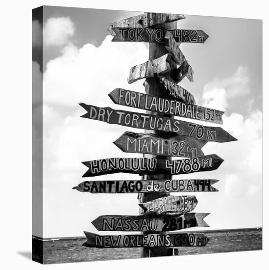 Destination Signs - Key West - Florida-Philippe Hugonnard-Stretched Canvas