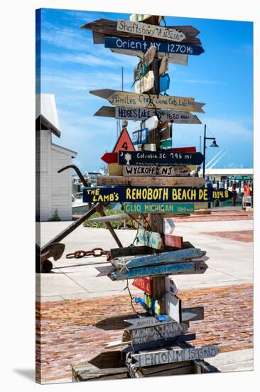 Destination Signs - Key West - Florida-Philippe Hugonnard-Stretched Canvas
