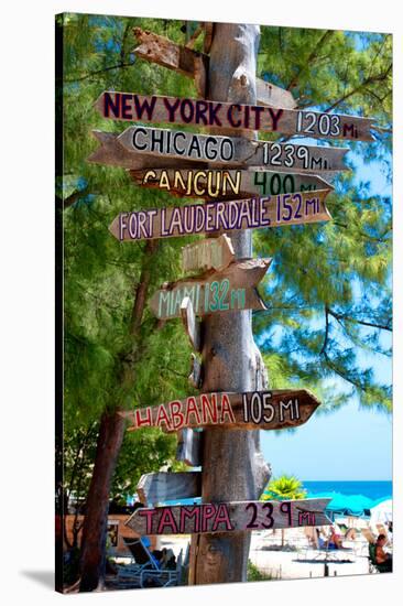 Destination Signs - Key West - Florida-Philippe Hugonnard-Stretched Canvas