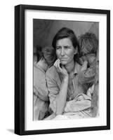 Destitute Pea Pickers in California, Mother of Seven Children, Nipomo, California, 1936-Dorothea Lange-Framed Photographic Print