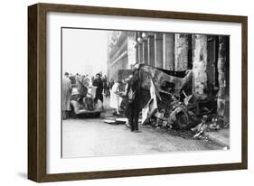Destoyed Vehicle, Rue De Castiglione, Liberation of Paris, August 1944-null-Framed Giclee Print