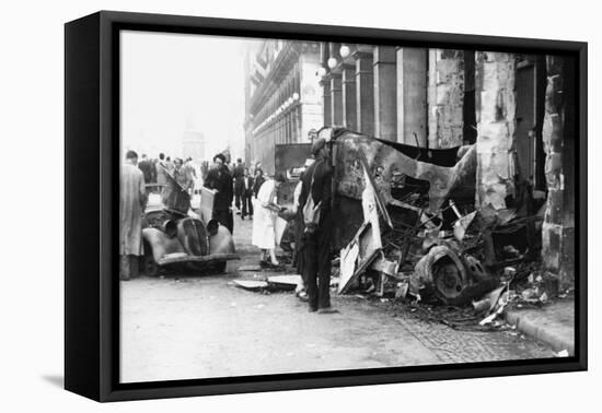 Destoyed Vehicle, Rue De Castiglione, Liberation of Paris, August 1944-null-Framed Stretched Canvas