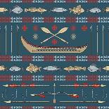 Pattern of Indian Hunting Tools-destra-Stretched Canvas