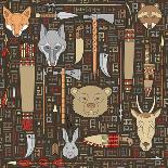 Pattern of Indian Hunting Tools-destra-Stretched Canvas