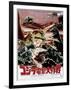 Destroy All Monsters, Godzilla on Japanese Poster Art, 1968-null-Framed Art Print