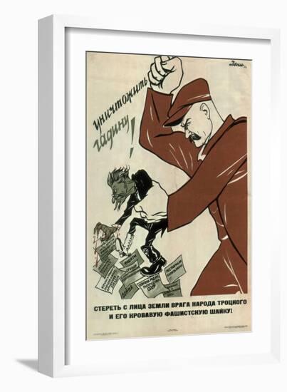 Destroy the Enemy of the People Trotsky!, 1937-Viktor Nikolaevich Deni-Framed Giclee Print