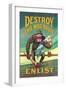 Destroy This Mad Brute, Enlist-Hopps-Framed Art Print