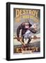 'Destroy This Mad Brute', World War One Recruitment Poster-null-Framed Premium Giclee Print