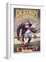 'Destroy This Mad Brute', World War One Recruitment Poster-null-Framed Premium Giclee Print