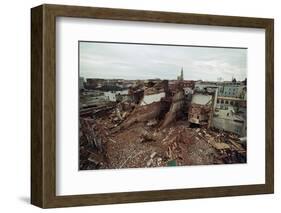 Destroyed Buildings Overflow Alleys-null-Framed Photographic Print