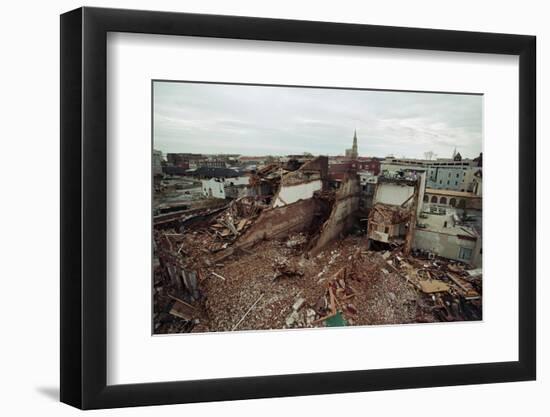 Destroyed Buildings Overflow Alleys-null-Framed Photographic Print