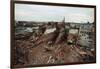 Destroyed Buildings Overflow Alleys-null-Framed Photographic Print