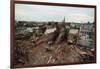 Destroyed Buildings Overflow Alleys-null-Framed Photographic Print
