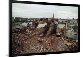 Destroyed Buildings Overflow Alleys-null-Framed Photographic Print