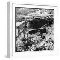 Destroyed German Defence Battery, Mariakerke, Belgium, World War I, C1914-C1918-null-Framed Photographic Print