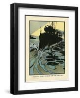 Destroyer at Speed-Charles Robinson-Framed Art Print