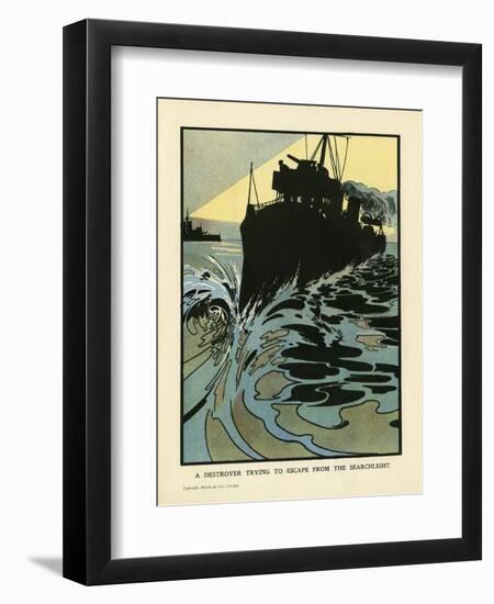 Destroyer at Speed-Charles Robinson-Framed Art Print