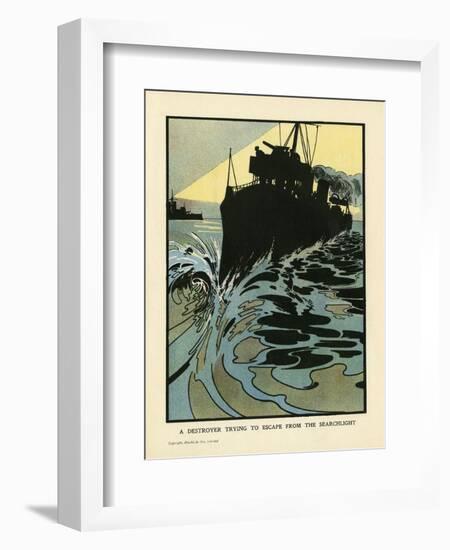 Destroyer at Speed-Charles Robinson-Framed Art Print