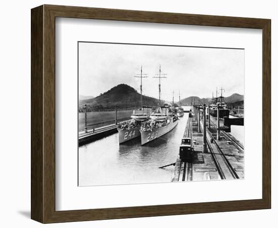 Destroyers on the Panama Canal-null-Framed Photographic Print