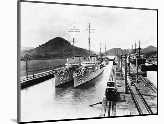 Destroyers on the Panama Canal-null-Mounted Photographic Print