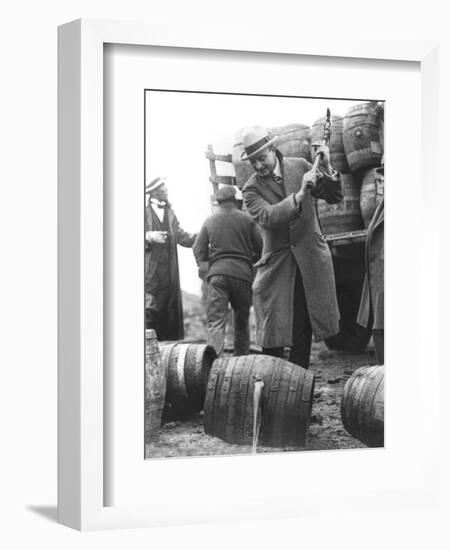 Destroying Barrels Of Beer-null-Framed Photographic Print